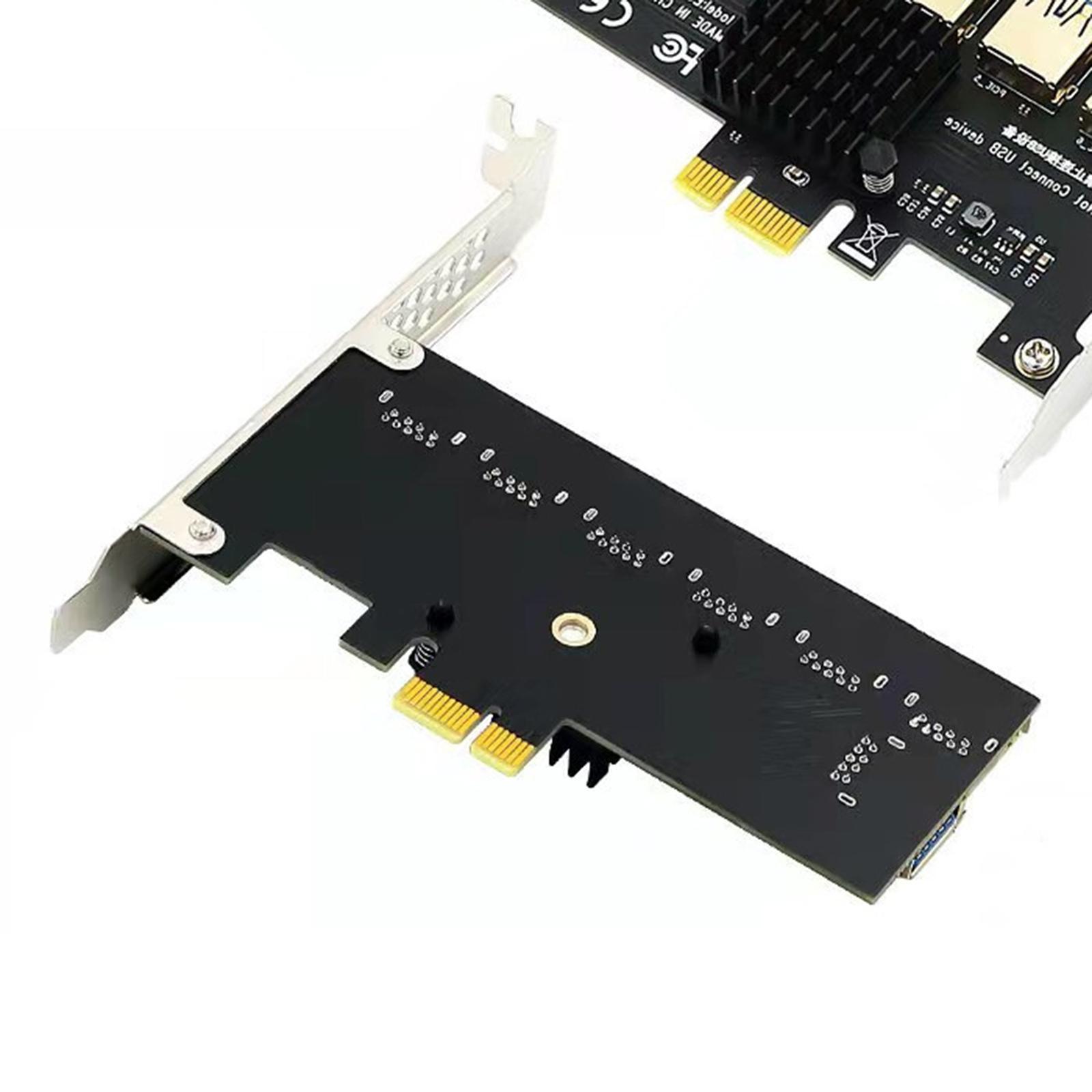 PCIe 1 to 7 PCI Express USB3.0 7 Ports 7 USB Sockets 1x to 7x Riser Card for Windows XP