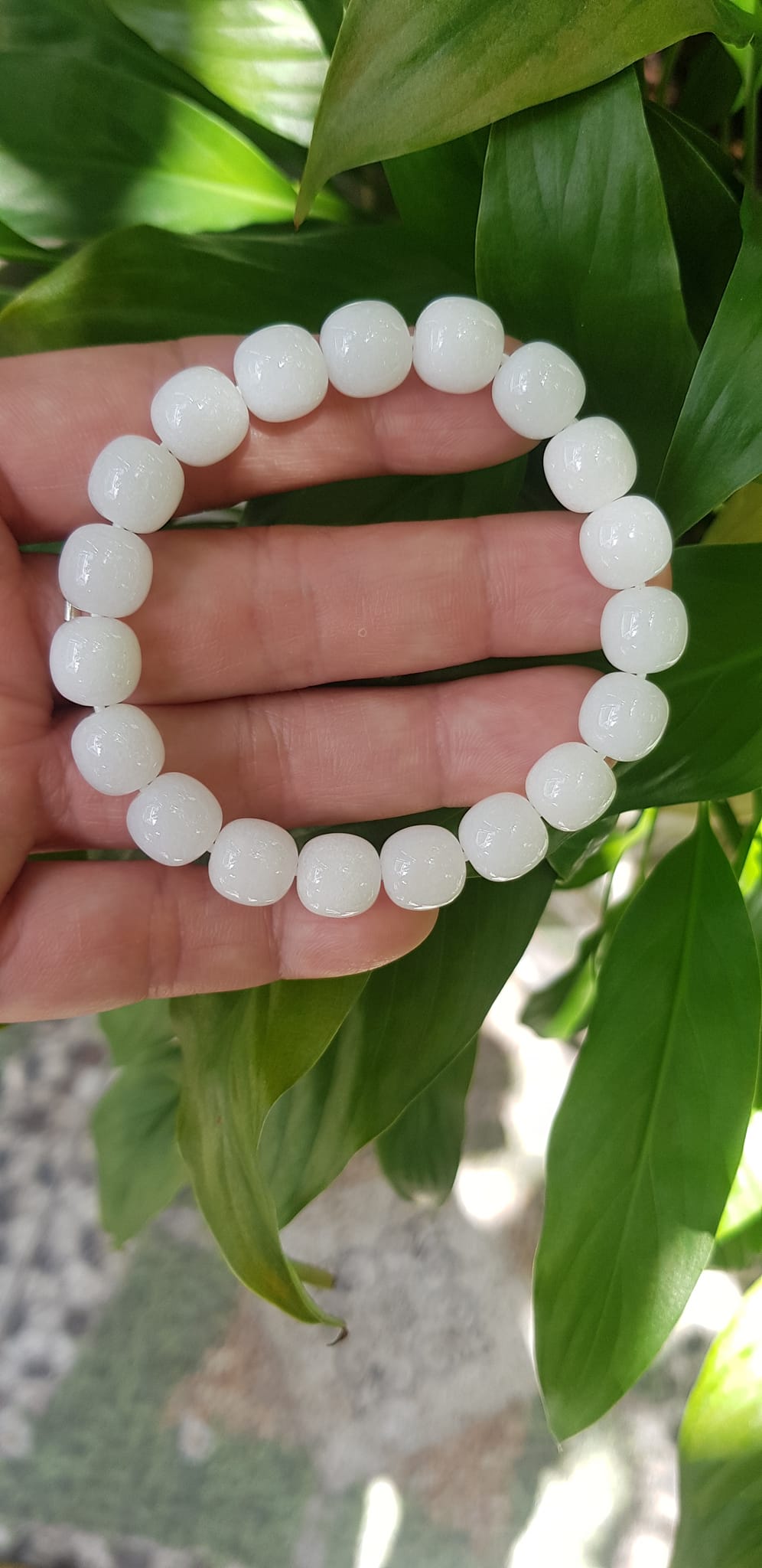 Vòng Tay Nữ Đá Ngọc Hoà Điền TRẮNG bầu Tự Nhiên Size 9li5 đẹp Màu Trắng sáng Nữ mệnh Kim Thủy Mang năng lượng tích cực may mắn tài lộc tốt công việc đeo đẹp xinh tay ạ
