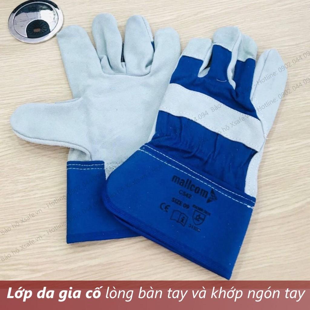 Găng tay bảo hộ vải da Mallcom C542 găng tay đa năng, bao tay hàn cắt, cơ khí, xây dựng, nông nghiệp, luyện kim