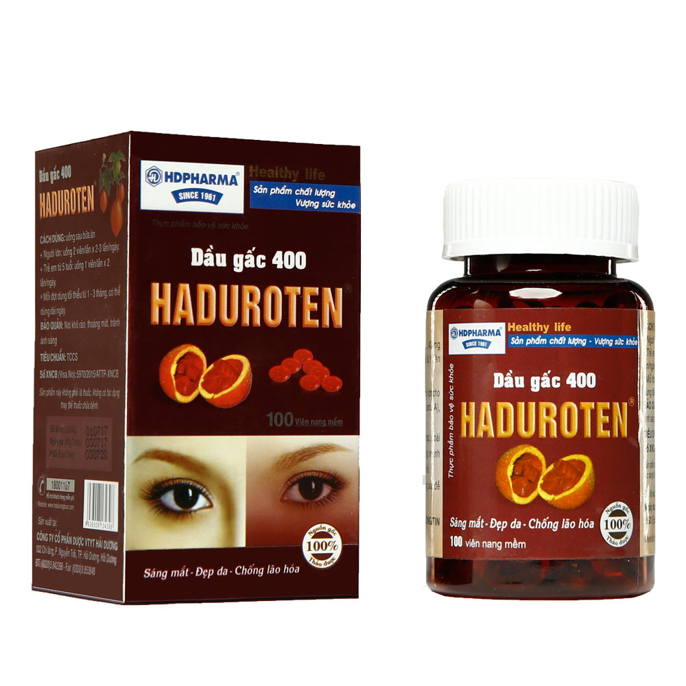 DẦU GẤC VIÊN 400MG - BỔ SUNG BETA-CAROTEN - CẢI THIỆN KHÔ GIÁC MẠC, THOÁI HÓA VÕNG MẠC MẮT