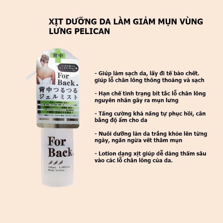 Combo Xà phòng và Lotion xịt For Back Pelican ngăn ngừa mụn lưng ngừa thâm