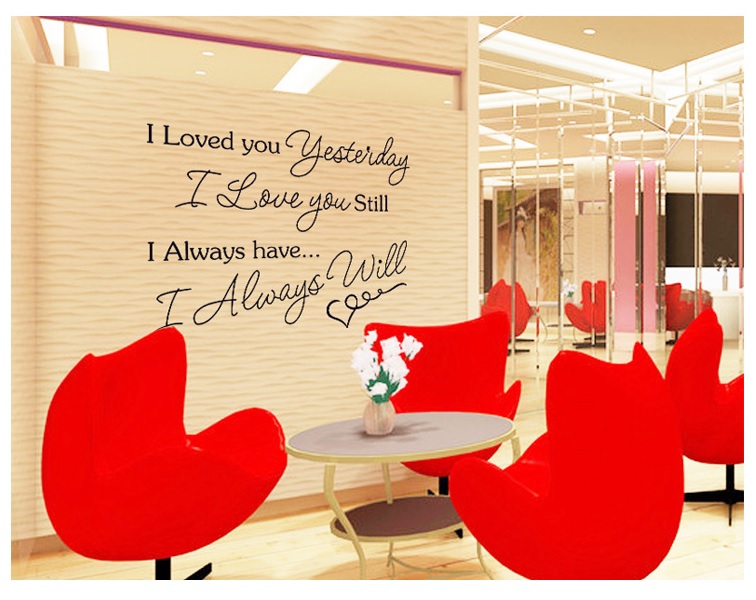 Decal dán tường I love you ( 80 x 115 cm)