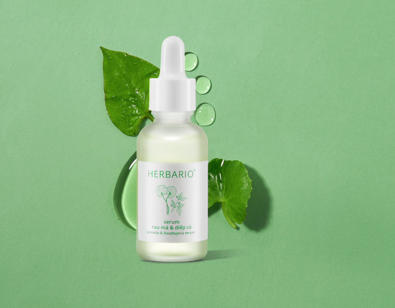 Serum rau má & diếp cá Herbario 30ml sạch mụn thuần chay