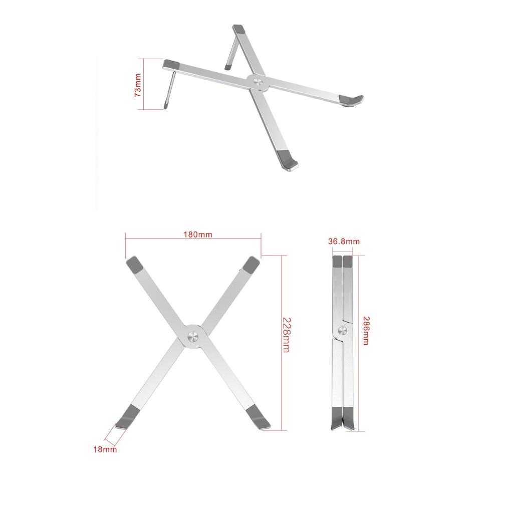 Giá đỡ kiêm tản nhiệt máy tính laptop, macbook bằng hợp kim nhôm chắc chắn.