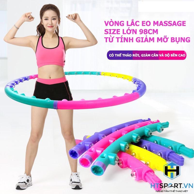 Vòng Lắc Eo, Vòng Lắc Hula Hoop Giãm Mỡ Bụng Eo Thon, Size Lớn Cao Cấp