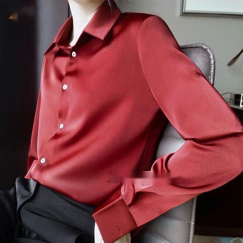 Áo sơ mi lụa ngọc trai Ý đủ màu