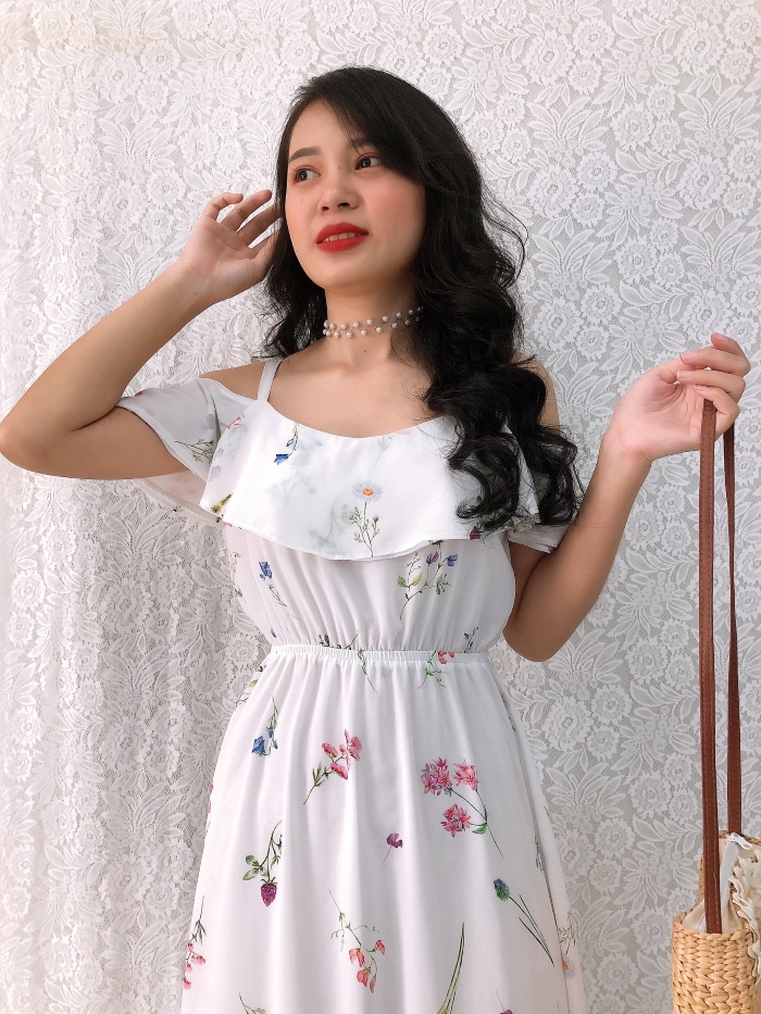 Đầm maxi 2 dây hoa nhí cực xinh GR175