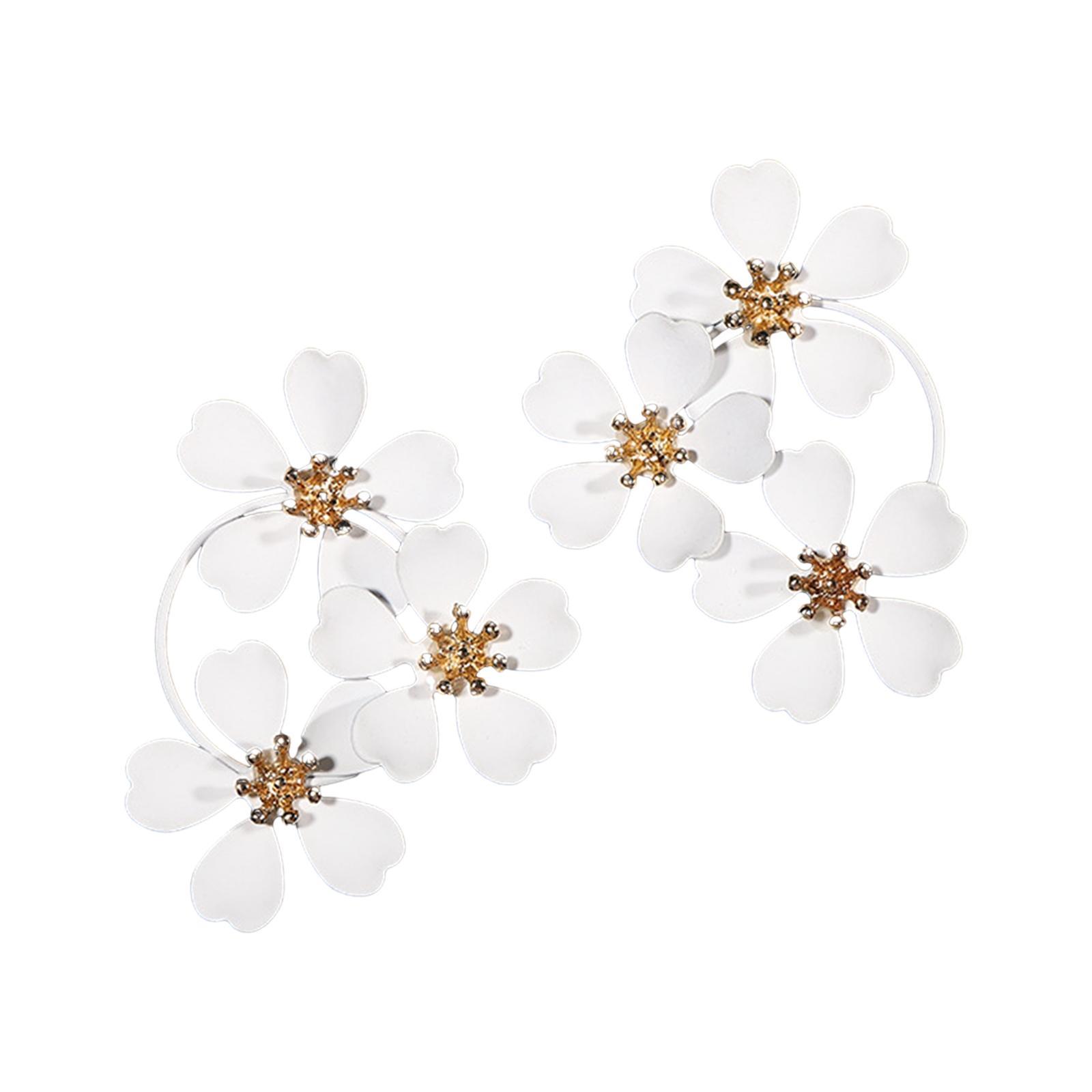 Camellia Earrings Flower Earrings Lightweight Trendy Zinc Alloy Retro Style Flower Earrings Jewelry Accessories for Dress up Holiday Wedding