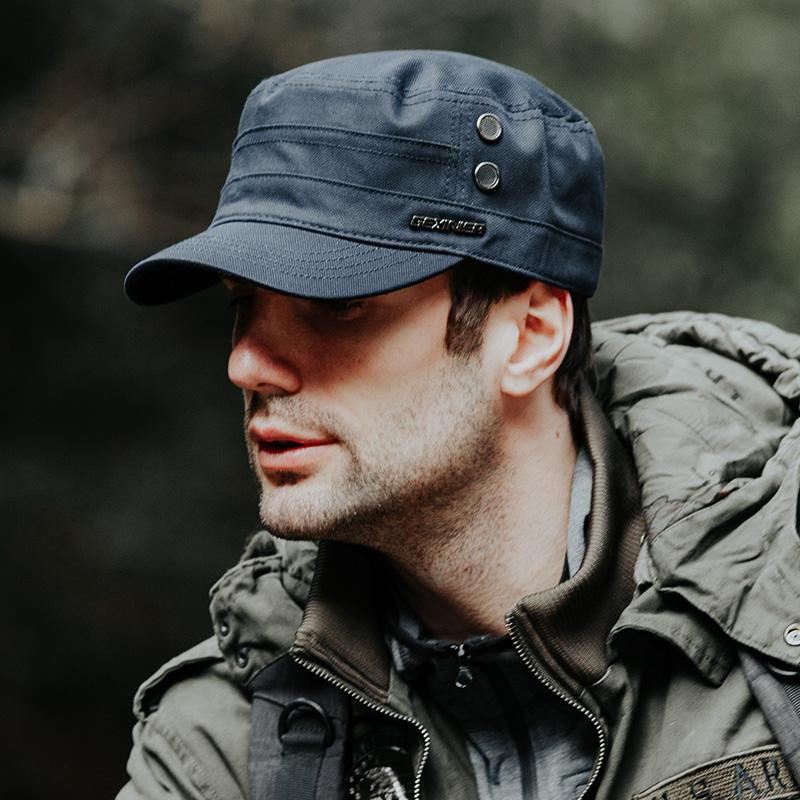 2021Men's Mũ Quân Đội Ngoài Trời Chống Nắng Phẳng Bộ Đội Nữ Thoáng Khí Bốn Mùa Quân Đội Mũ Màu Chắc Chắn Có Thể Điều Chỉnh Nón
