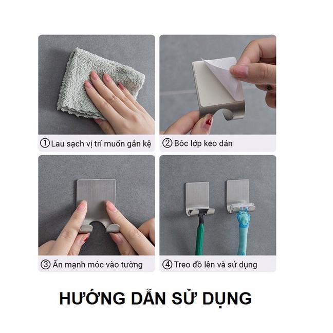 Móc inox Treo Dao Cạo Râu dán tường Móc inox Treo Đồ Đa Năng keo dán chống nước