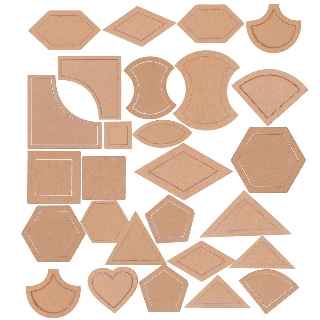 54 chiếc Acrylic Quilting Bản Mẫu May Stencils Miếng Dán Cường Lực Thước May Dụng Cụ