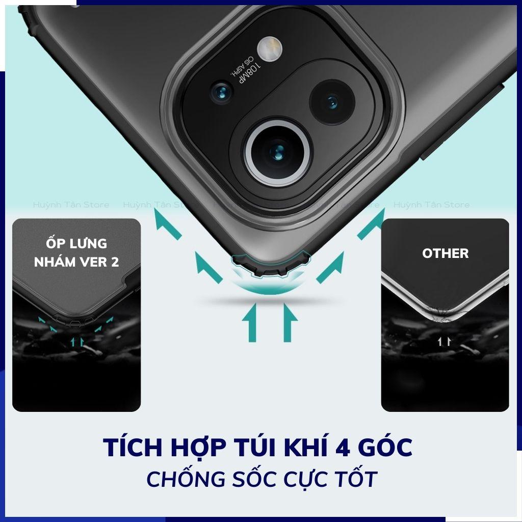 Ốp lưng xiaomi 11 chống sốc bảo vệ camera chống vân tay nhám viền màu ver 2 phụ kiện huỳnh tân store