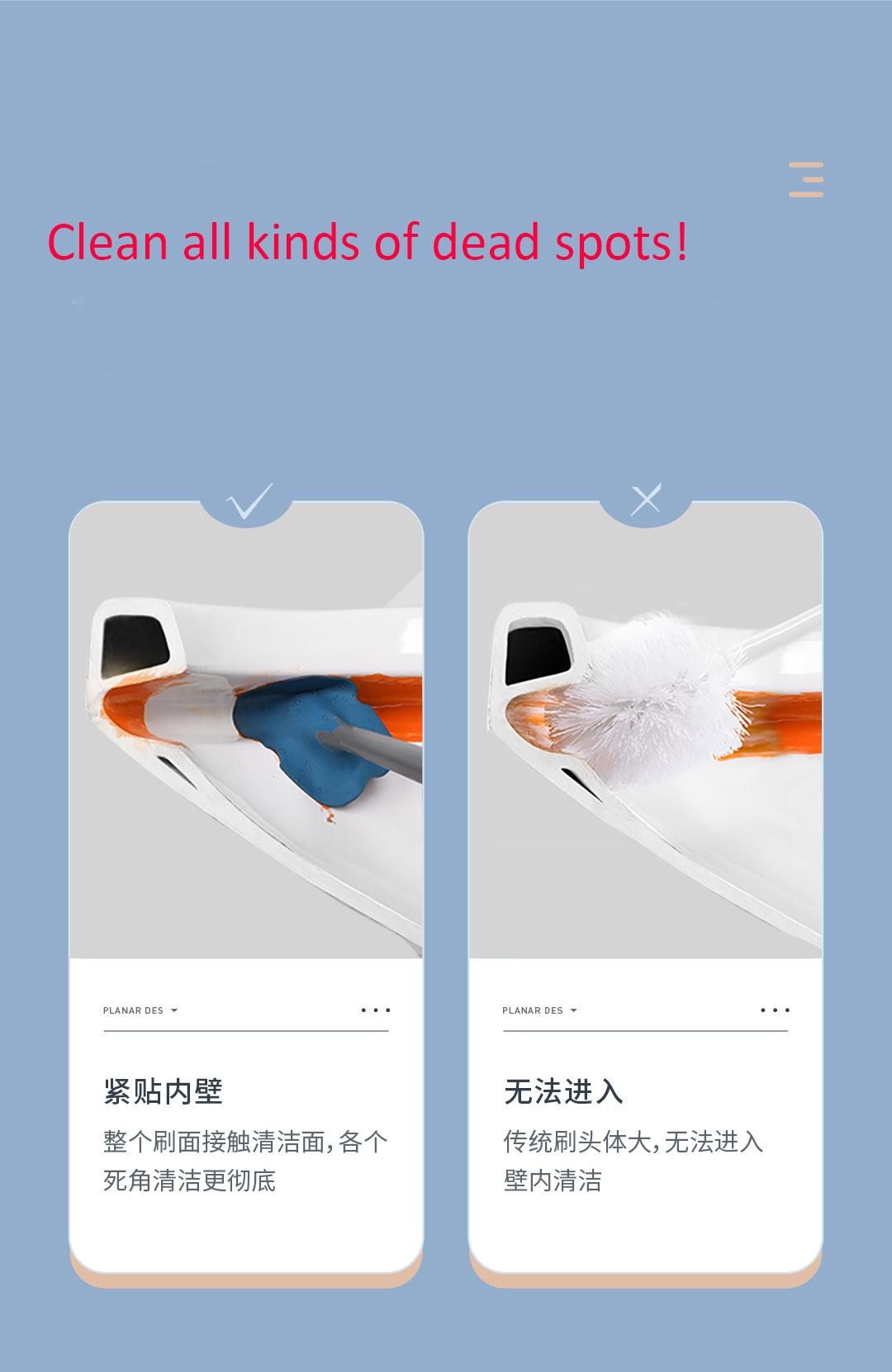 Bàn chải tay cầm dài toilet treo tường