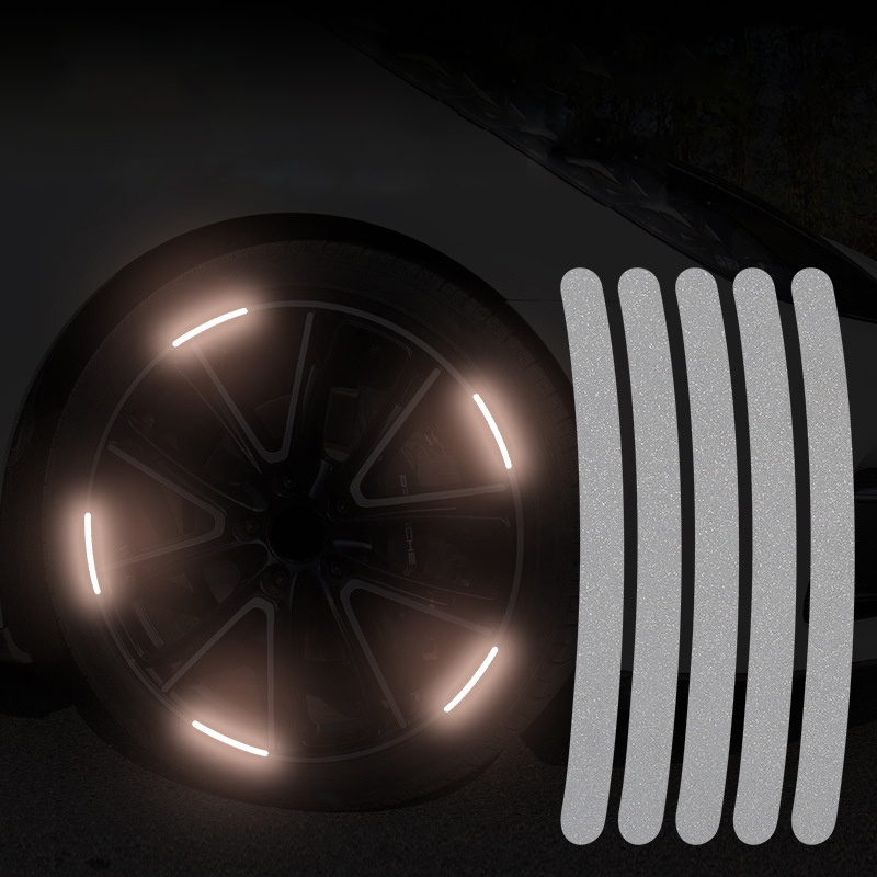 Bộ 20 miếng dán phản quang ban đêm loại 3D trang trí bánh xe ô tô, xe máy an toàn khi đi xe