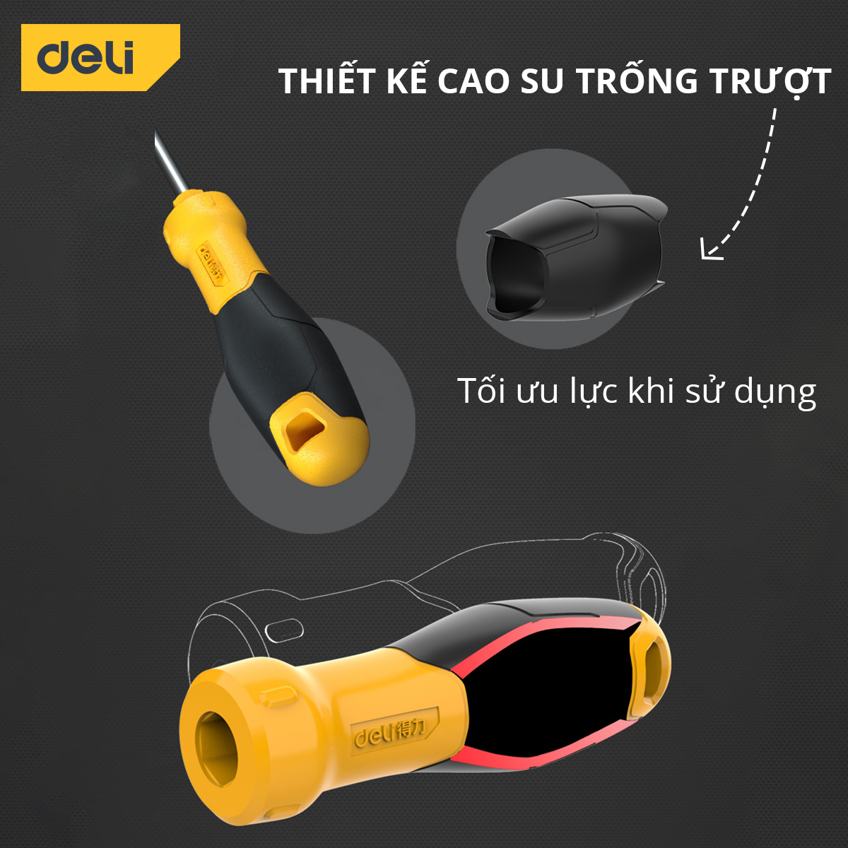 Bộ Tua Vít Deli 9 Chi Tiết Đa Năng, Nhỏ Gọn, Tiện Dụng - Vặn Ốc Vít, Sửa Chữa Đồ Dùng Gia Đình - DL636009