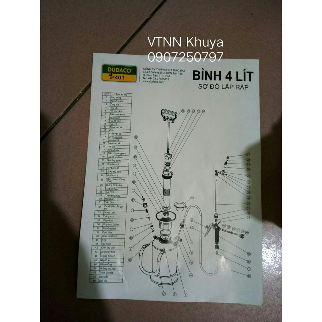 Bình xịt tưới cây 4 lít Dudaco hàng chuẩn đủ phụ kiện Có hỗ trợ bảo hành