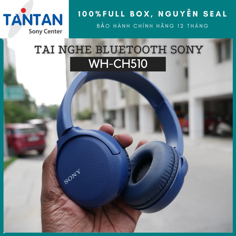 Tai Nghe Choàng Đầu BLUETOOTH Sony WH-CH510 | Pin: 35h ,Sạc nhanh - Cổng USB Type-C - Bluetooth 5.0 - Microphone | Hàng Chính Hãng