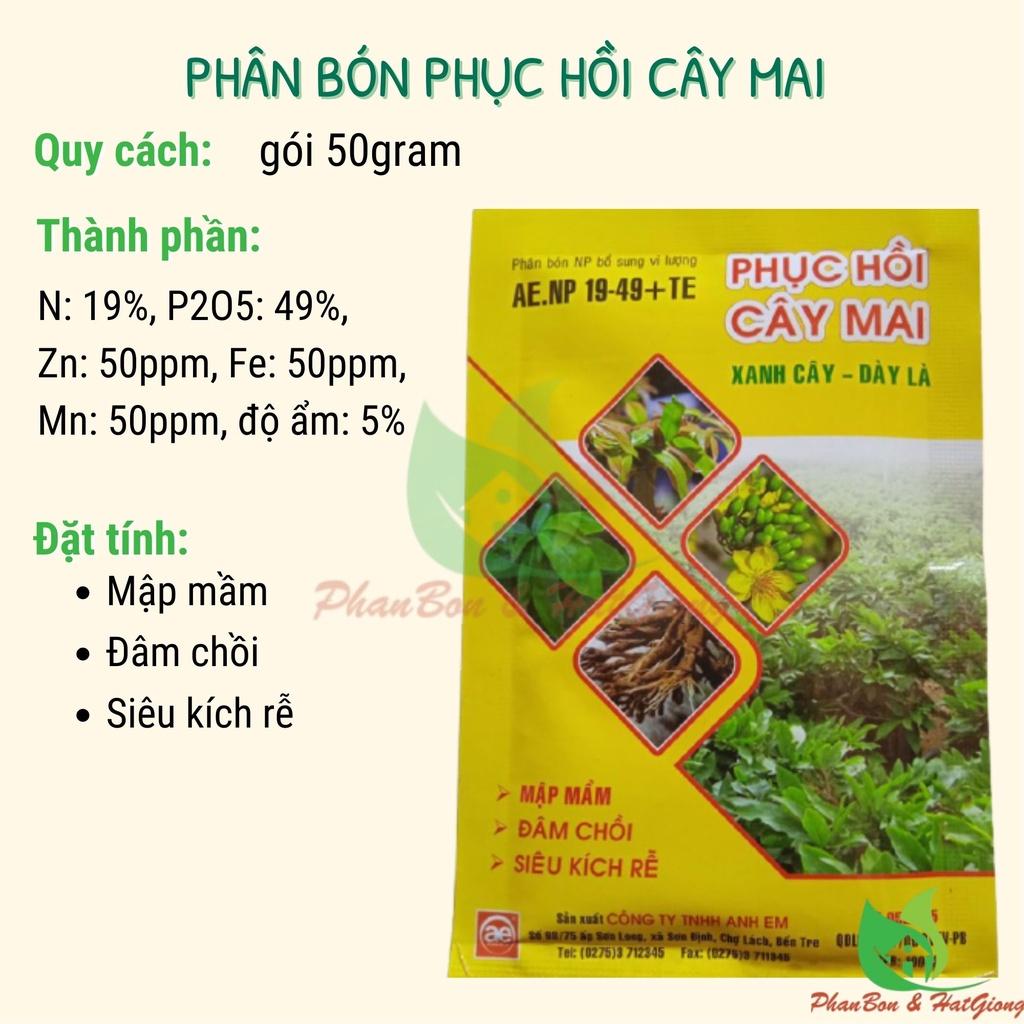 Phân Bón Phục Hồi Hoa Mai Phục Hồi Cây Mai 50gr Xanh Cây Dày Lá, Phục Hồi Cây Suy - Shop Phân Bón và Hạt Giống