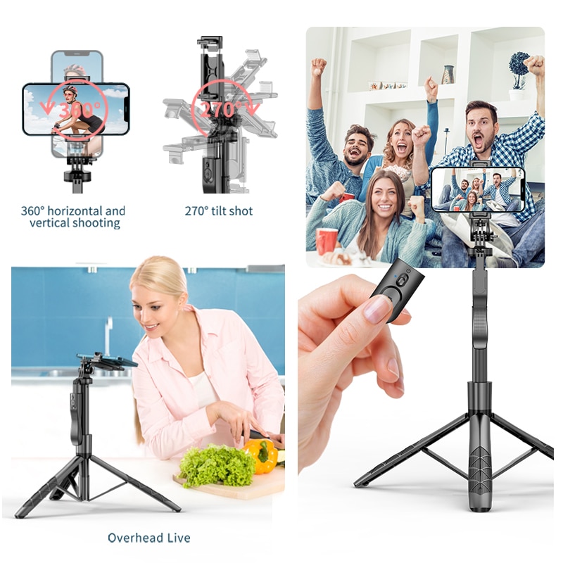 Gậy chống rung cơ học Wireless Selfie Stick Tripod Stand Foldable L16-D 1530mm