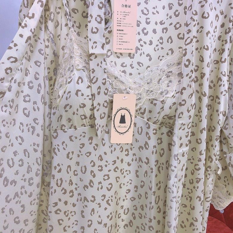 Váy Ngủ Sexy 2 Dây Phối Ren - Áo Choàng Ngủ KIMONO Lụa Satin Cao Cấp  *