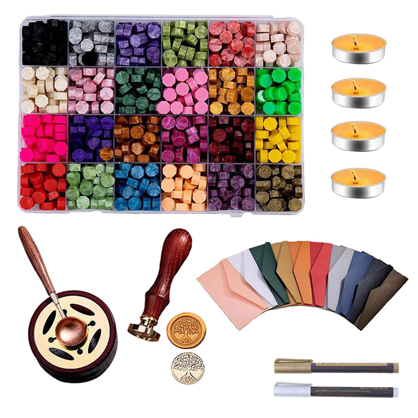 619PCS Retro Wax Sealing Warmer Kit DIY Scrapbooking Craft Gift Projects