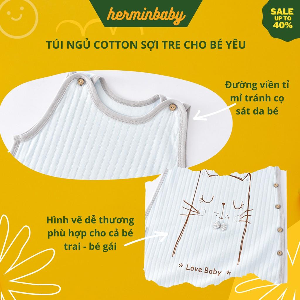 (Ảnh thật/video) Túi ngủ trẻ em cao cấp chất cotton sợi tre - túi ngủ cho bé tránh đạp chăn, nhiễm lạnh