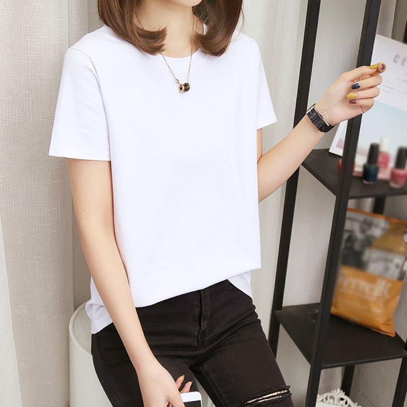 Áo thun nữ cổ tròn ngắn tay kiểu Hàn Quốc