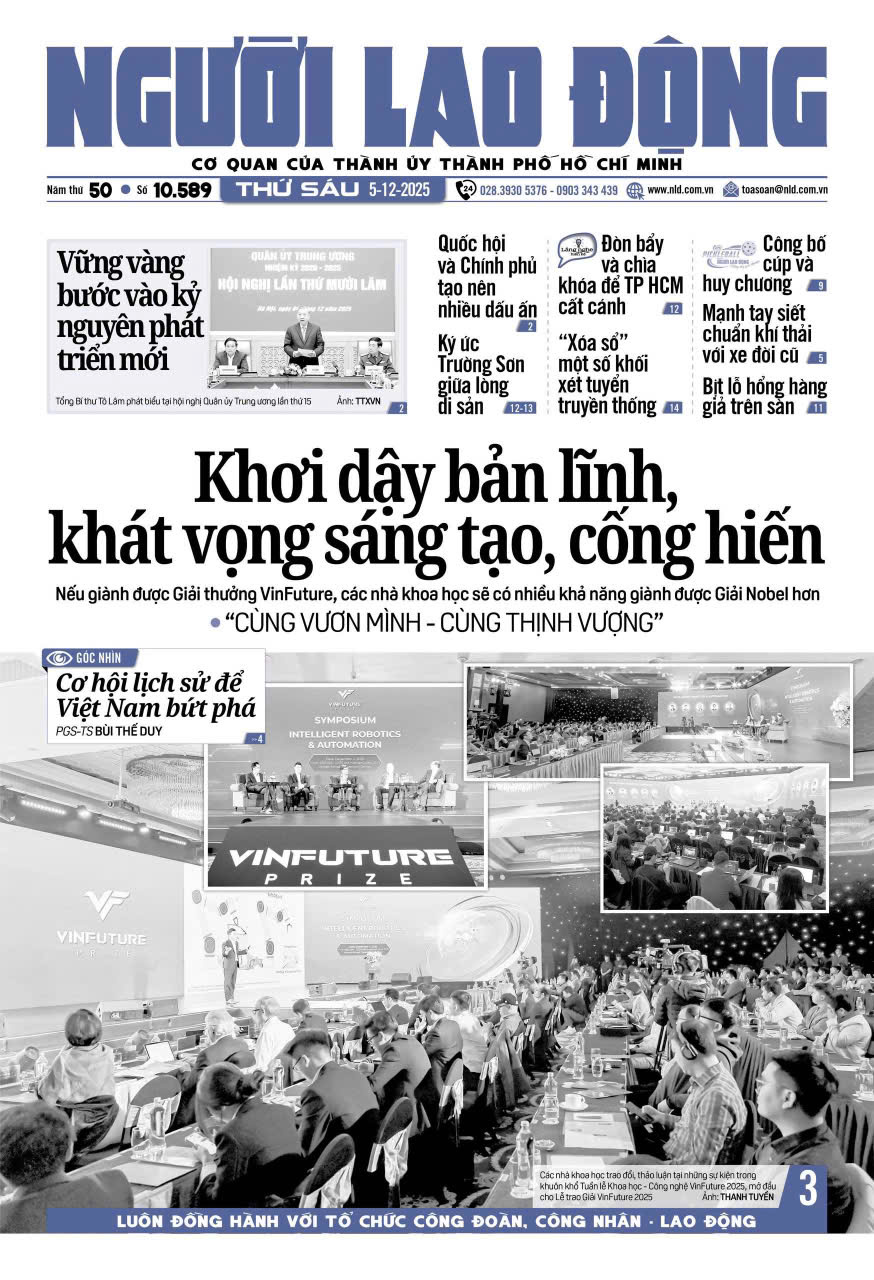 Nhật báo Người Lao Động từ ngày 01-12-2025 đến 07-12-2025