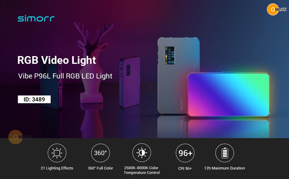 SmallRig P96L Đèn Led RGB chỉnh màu sắc siêu nhẹ 3489