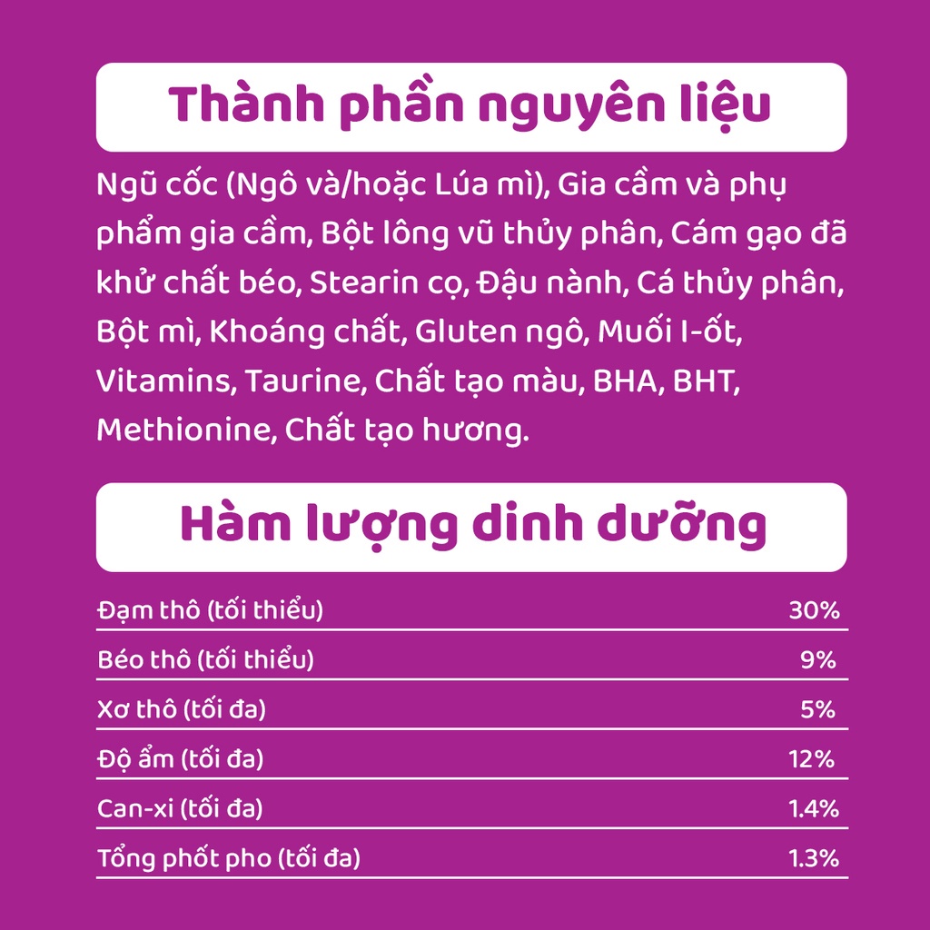 Bộ 2 túi thức ăn WHISKAS cho mèo con dạng hạt 1.1kg (2 túi)