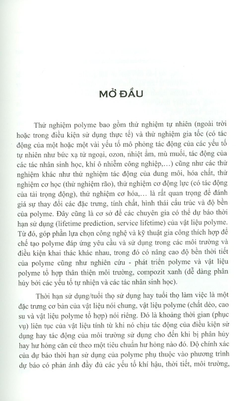 Thử Nghiệm Và Dự Báo Thời Hạn Sử Dụng Của Vật Liệu Polime (Bìa Cứng)