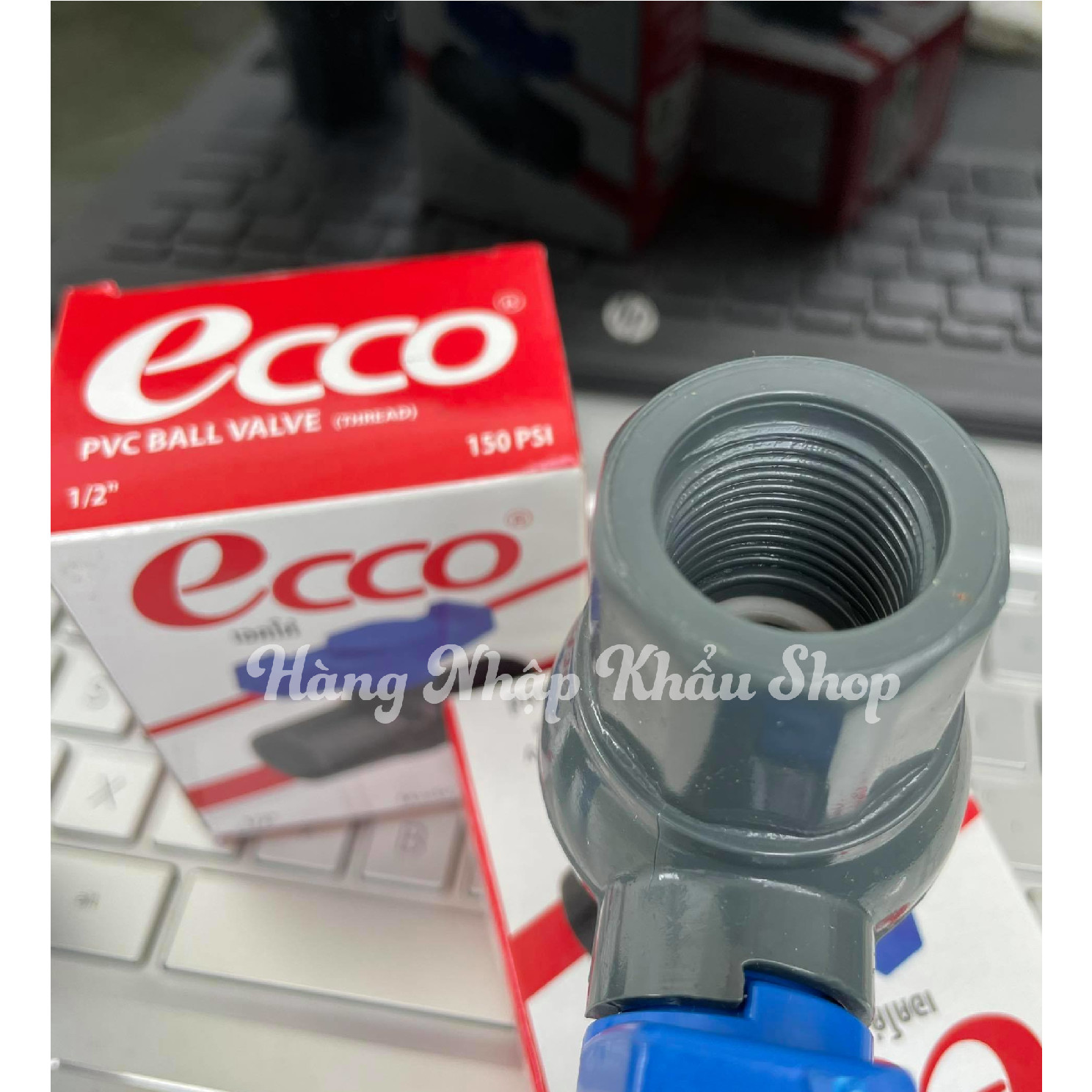 Van khoá nước 2 đầu ren trong Ecco Phi 21 nhập khẩu từ Thái Lan