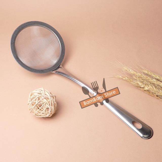 Vợt lưới lọc cặn cho dầu ăn và vớt bọt loại lớn đáy sâu inox cao cấp 11.5cm