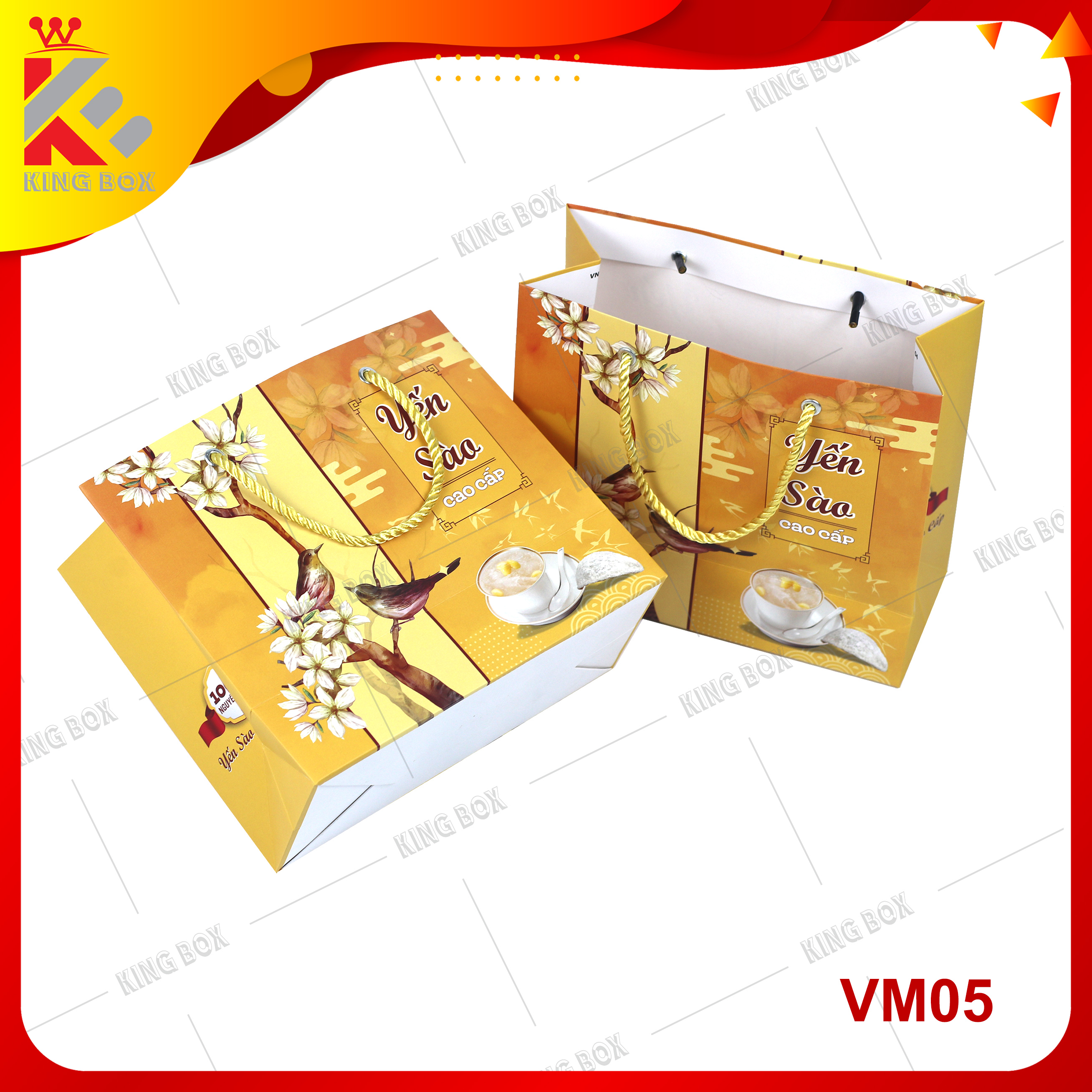 Túi giấy đựng yến sào thượng hạng 50g Kingbox