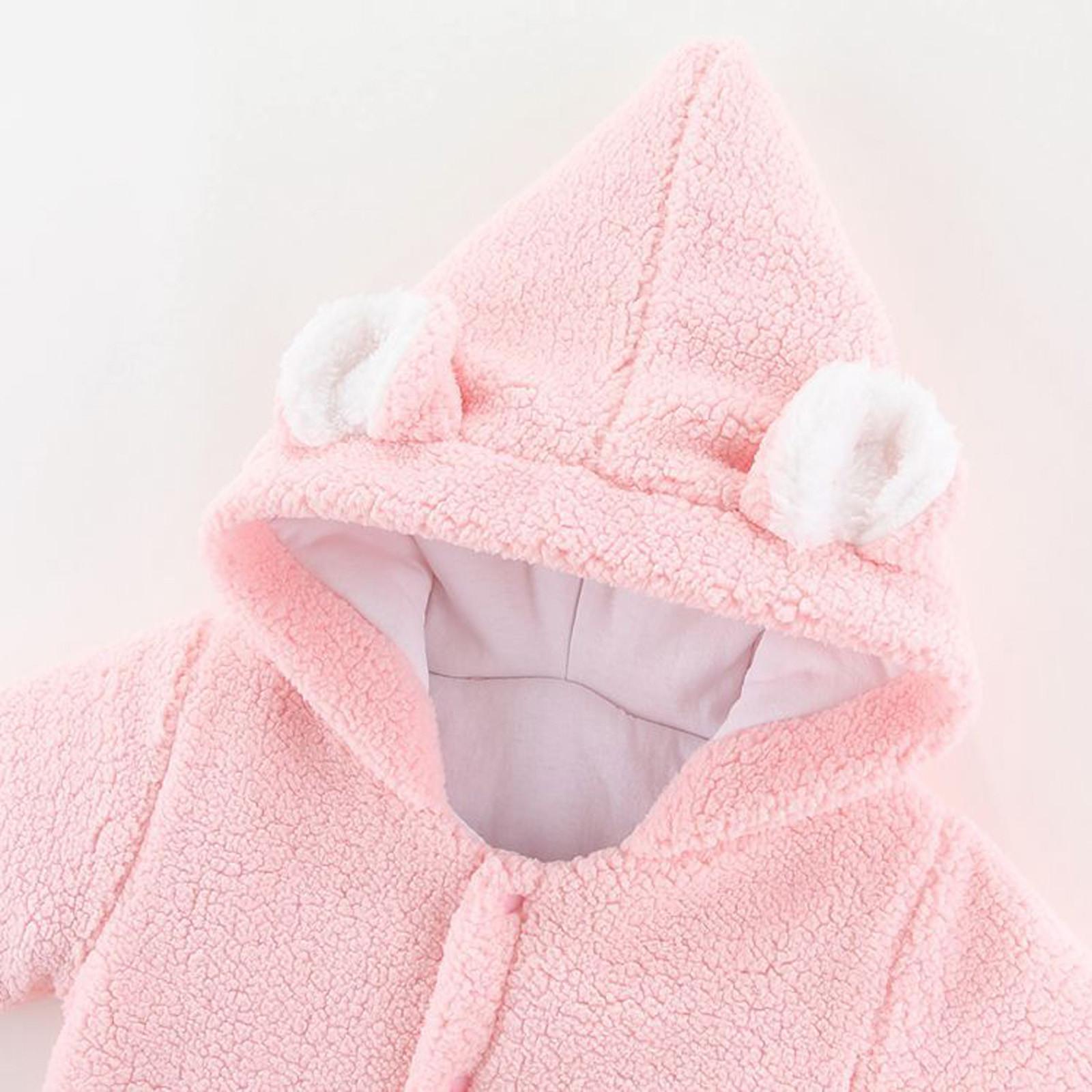 Mới 2021 Cho Bé Rompers Cho Cô Gái Hoạt Hình Clothinginfant Sơ Sinh Bé Gái Bé Trai Gấu Ấm Dày Snowsuit Có Mũ Áo Liền Quần