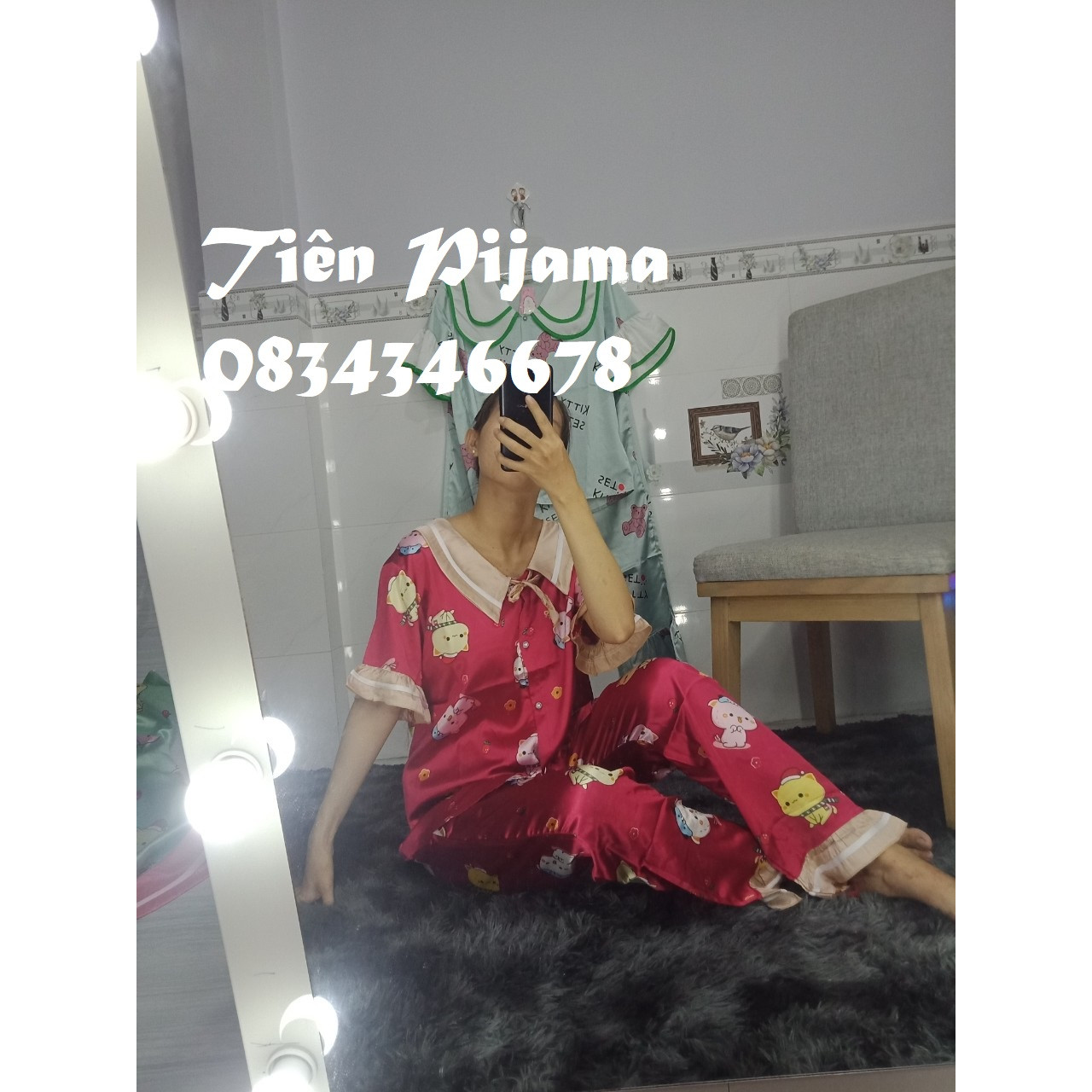 Đồ NgủĐồ Bộ Pijama Satin Thiết Kế Quần dài Họa Tiết Chất Liệu Satin Siêu phẩm