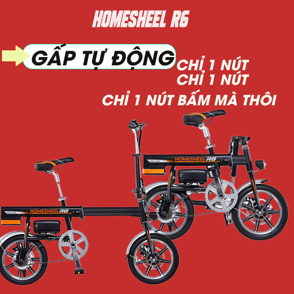 Xe đạp điện gấp gọn Homesheel Airwheel R6 - Màu trắng