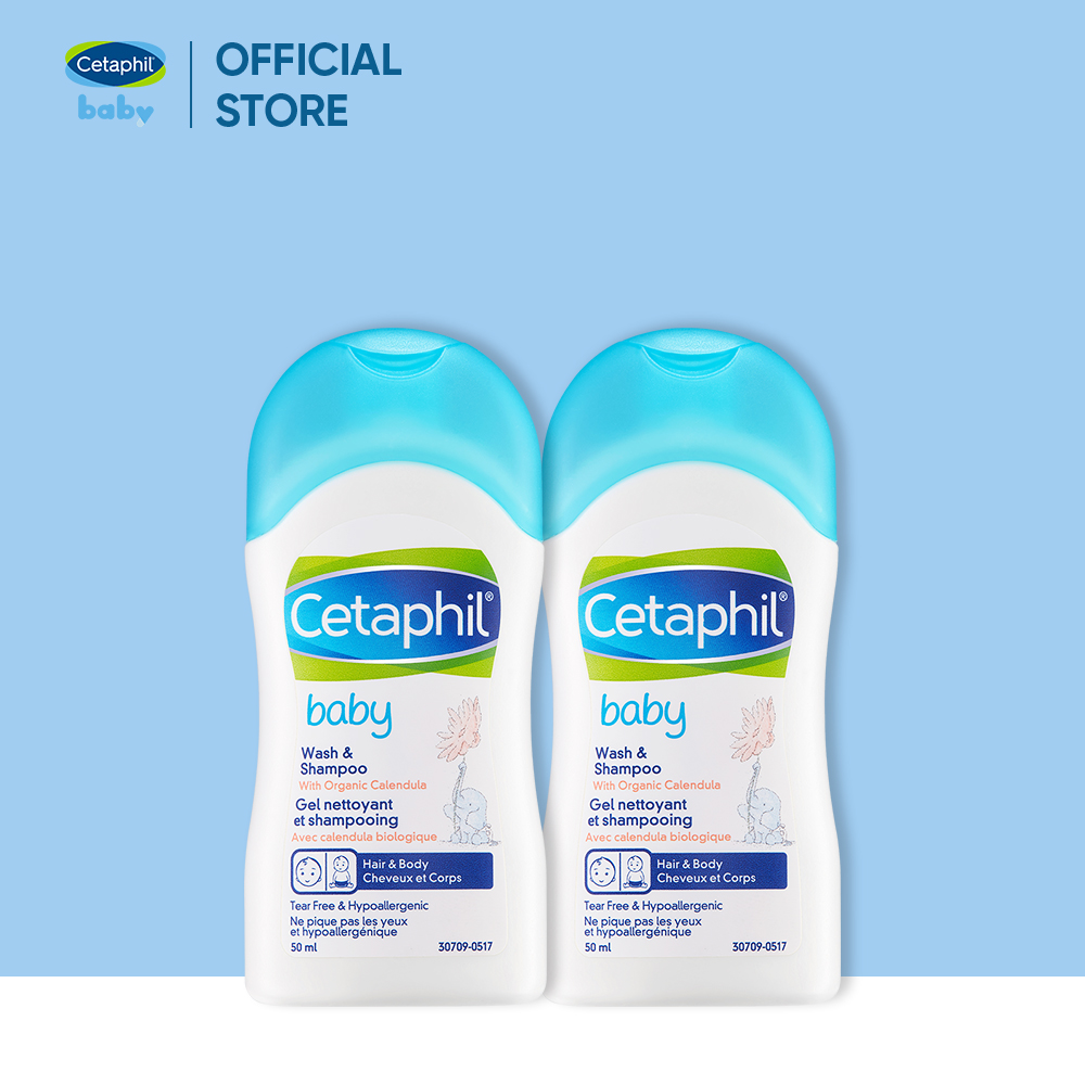 [GIFT] Combo 2 Sữa tắm gội dịu nhẹ cho bé Cetaphil Baby Wash &amp; Shampoo with Organic Calendula 50ml