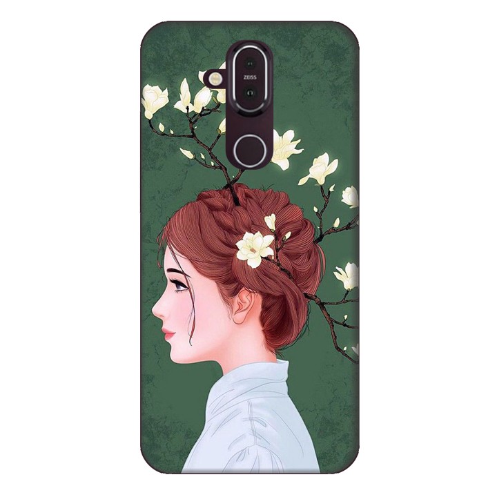 Ốp lưng dành cho điện thoại Nokia 8.1 Cô Gái Tóc Hoa