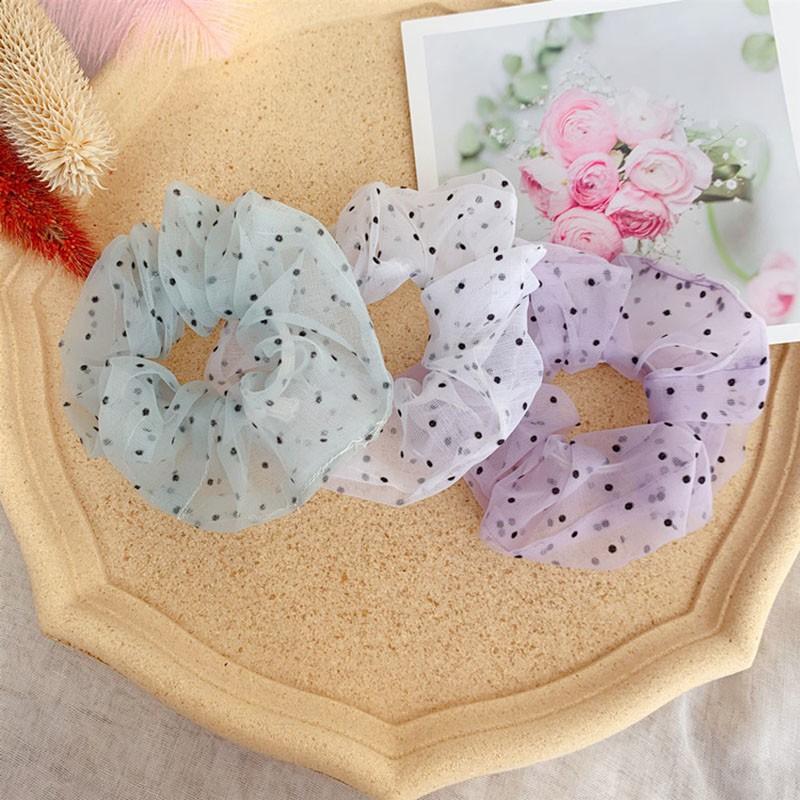 Dây buộc tóc Scrunchies chấm bi size nhỏ EAFIT 007