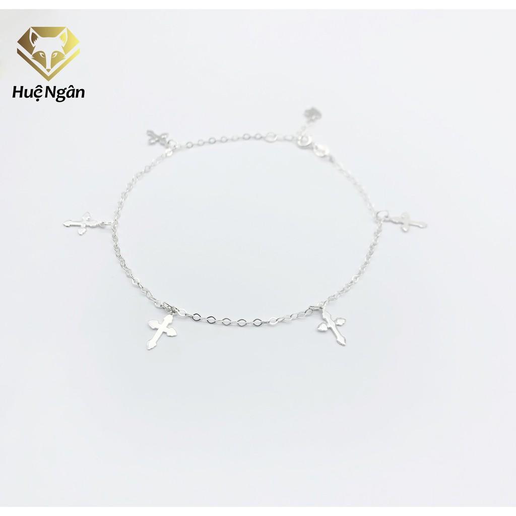 Lắc chân bạc Ý 925 Huệ Ngân-Thánh Giá JL005