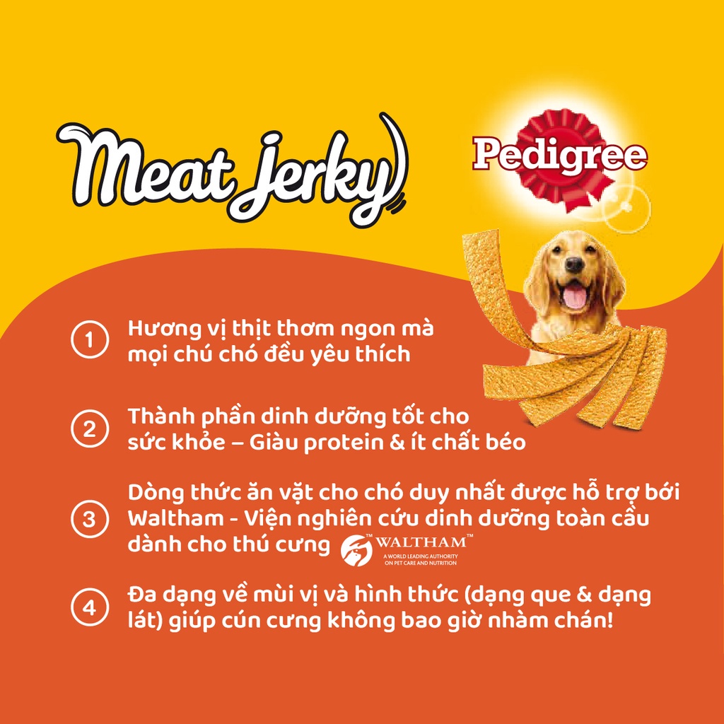 Bộ 3 thức ăn vặt cho chó Pedigree Meat Jerky  - 80g