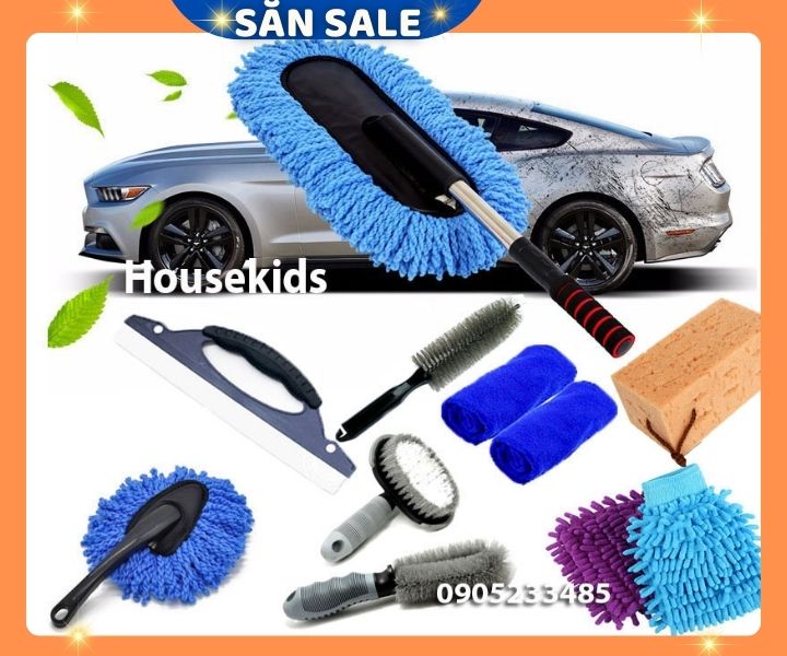 Set Full 11 Chi Tiết Bộ Dụng Cụ Chăm Sóc Vệ Sinh Làm Đẹp Ô Tô