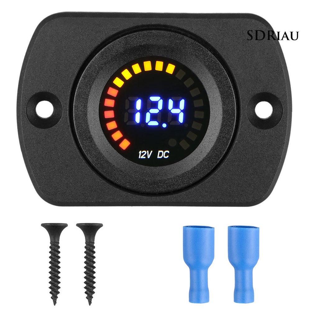 Vôn Kế Màn Hình Led Kỹ Thuật Số 5-36v Cho Xe Hơi / Xe Máy / Tàu Thuyền
