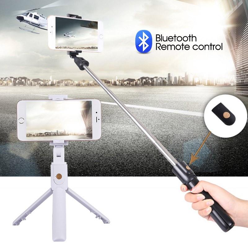 Gậy chụp ảnh tự sướng Selfiecom K07 - Tích hợp 3 chân tripod và remote bluetooth chụp từ xa