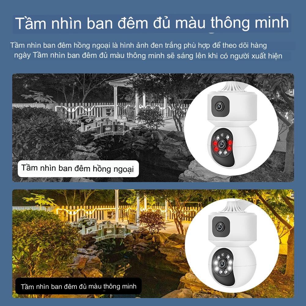 Camera trong nhà Wifi YOOSEE KÉP 6.0MP Không Dây Xem 2 Màn Hình Cùng Lúc Xoay 360 Độ, , Hỗ Trợ Đàm Thoại 2 Chiều - Hàng nhập khẩu