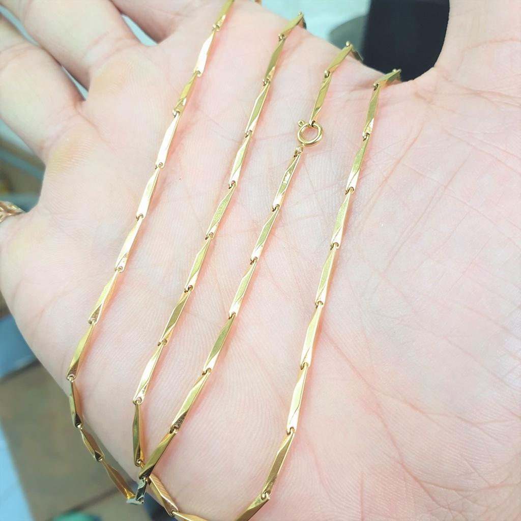 (Siêu phẩm Có Ký Hiệu- Dùng lâu dài) Dây Chuyền Trúc Trơn 3MM Titanium Quốc Tế Cao Cấp- Dùng lâu dài tắm rửa không đen