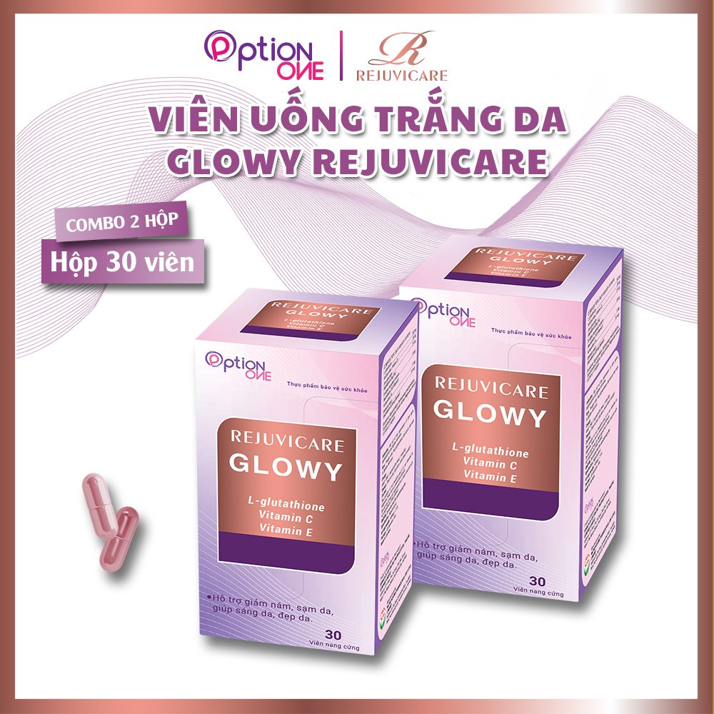 [COMBO 2 HỘP] Viên uống trắng da giảm nám Glowy Rejuvicare - 30 viên/ hộp