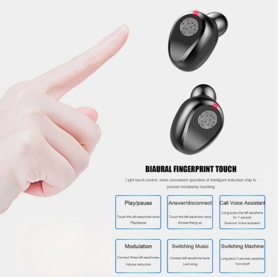 Tai Nghe Bluetooth Bluetoshita True Wireless AirBuds Tai Nghe Không Dây Âm Thanh Vòm 7.1 Super Bass BE89JJ Hàng Chính Hãng