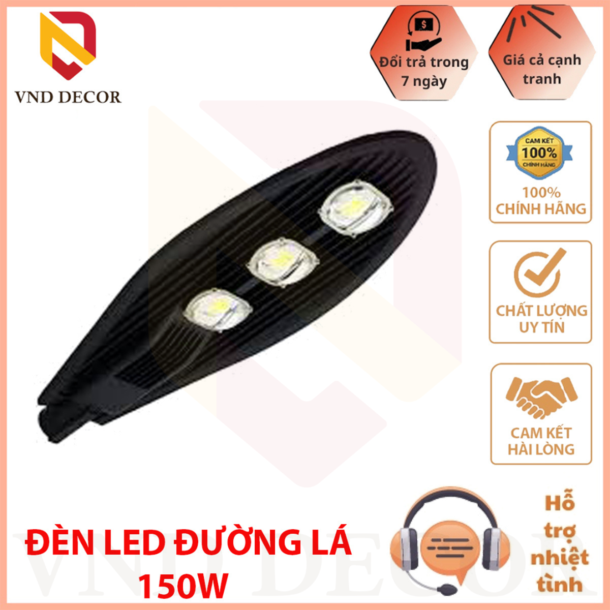 Đèn Led Đường Phố Chiếc Lá Chip COB Công Suất 50W-100W-150W-200W Ánh sáng Trắng